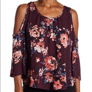 Gyspies and Moondust Cold Shoulder Floral Top